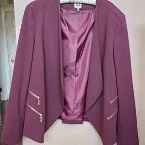 Anne Klein Mauve Blazer with Zipper Accents